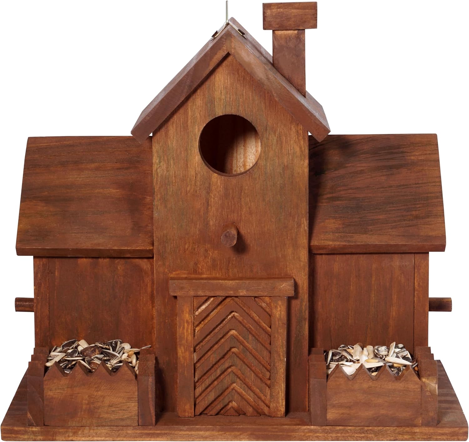 MIXUMON Bird Houses for Outside with Bird Feeder, Outdoor 3 Hole Bird 