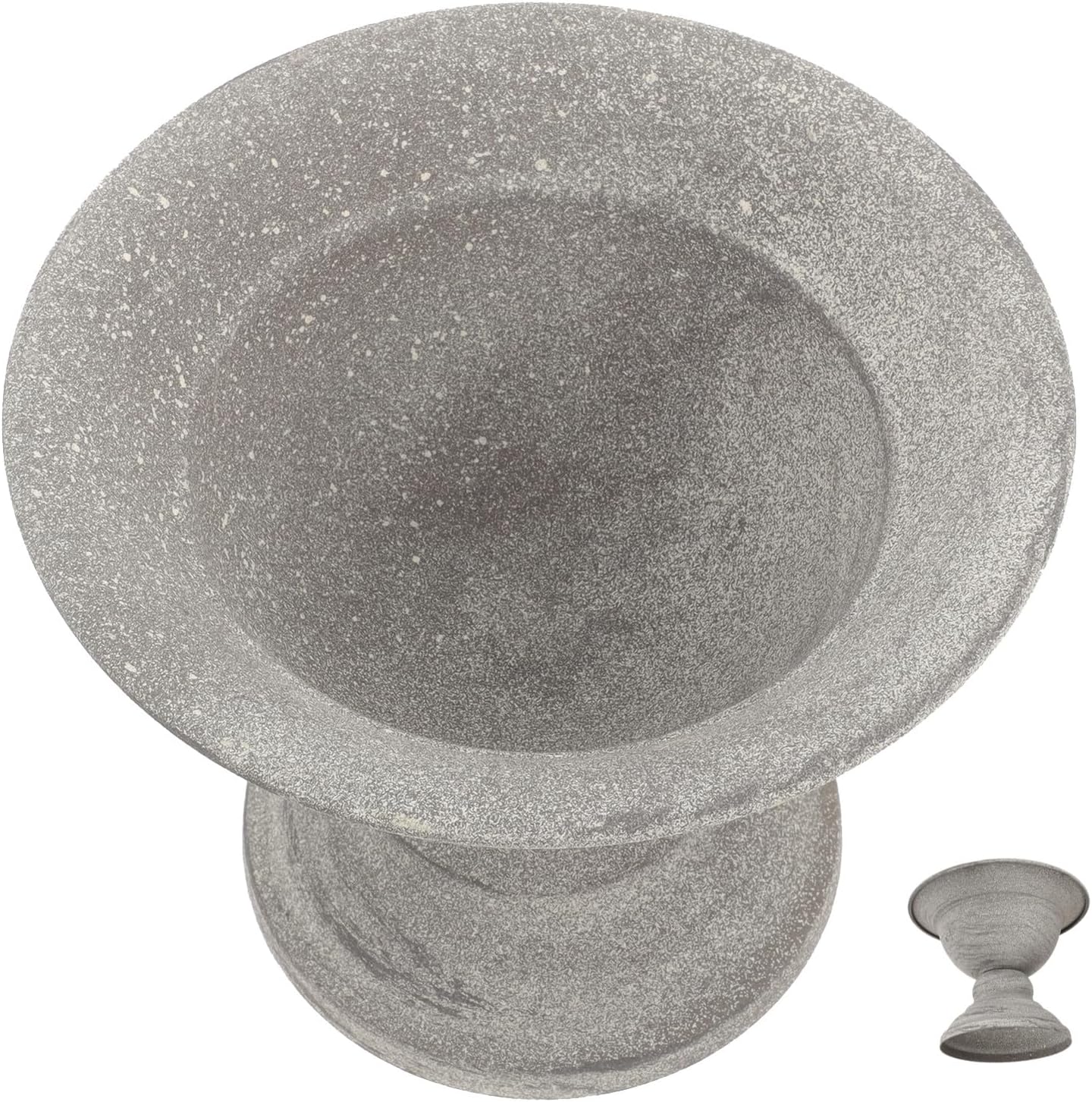 FAVOMOTO Vintage Style Metal Vase with Stable Flat Base for Tabletop Decor Rustic Grey Flowerpot for Home and Dining Table Farmhouse Retro Metal Planter for Floral Arrangements and