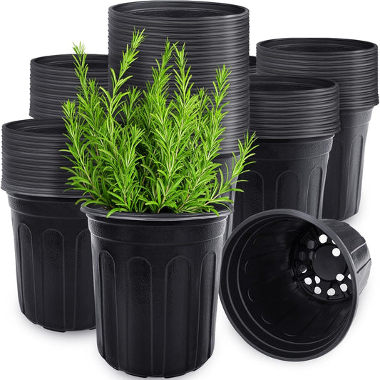 Anyumocz 60 Pcs 1 Gallon Flexible Plant Nursery Pots,Thickened Soft Pl
