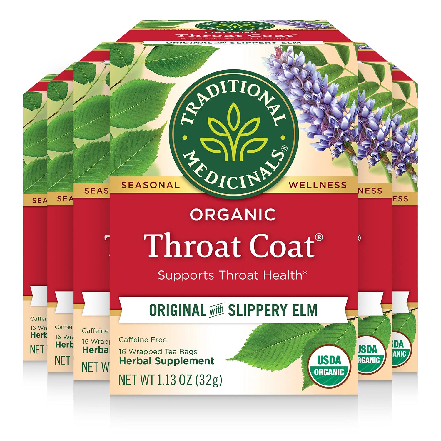Traditional Medicinals Tea, Organic Throat Coat, Supports Throat Healt