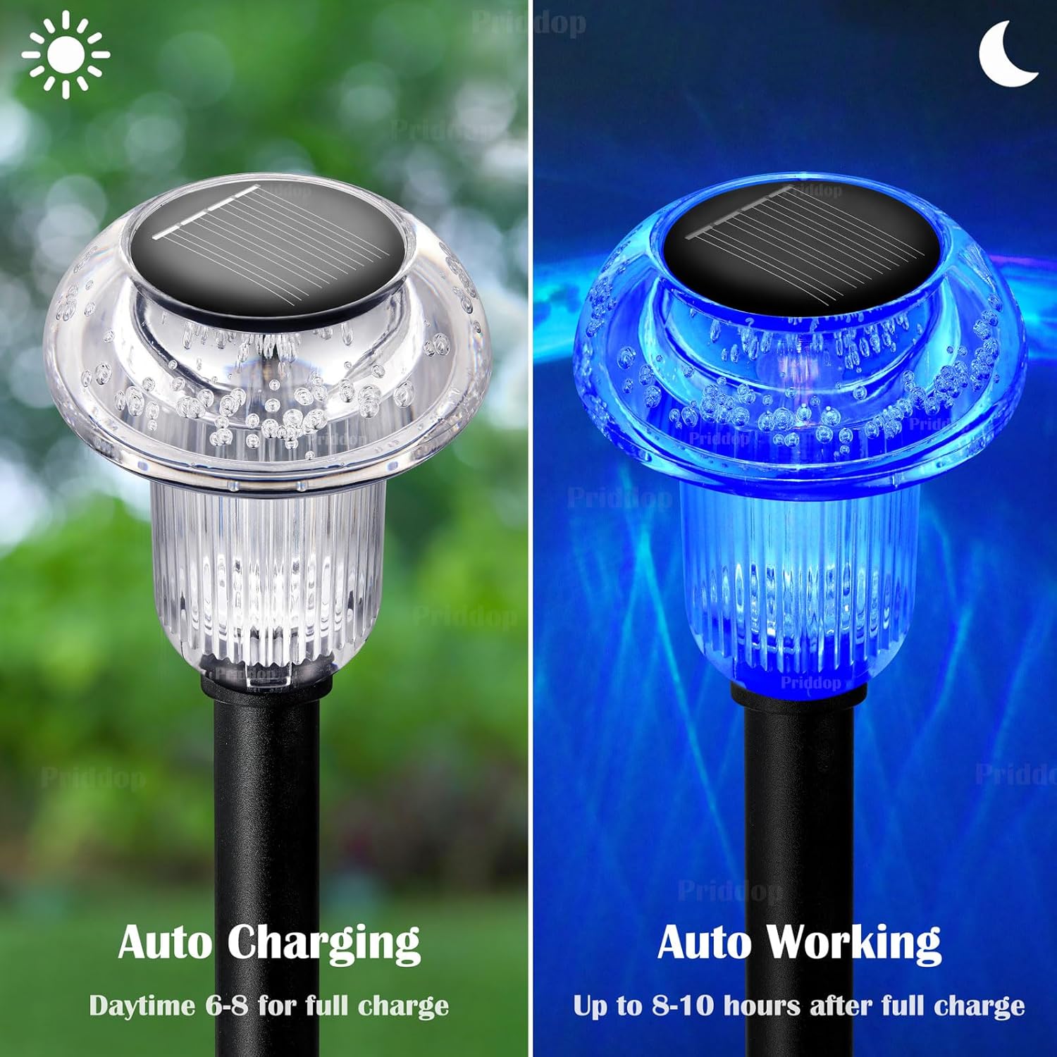 Solar Lights Outdoor Pathway Waterproof 8 Pack Color Changing LED Acry