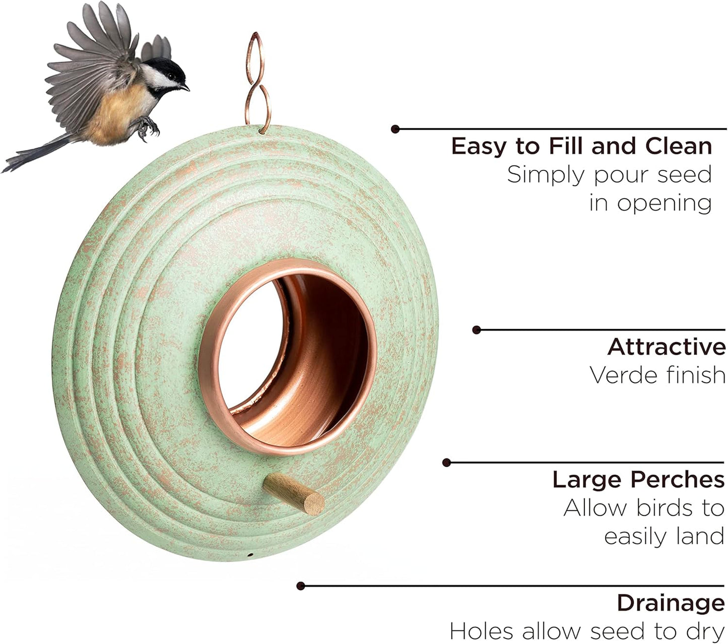 Good Directions Fly-Thru Bird Feeder, Verde