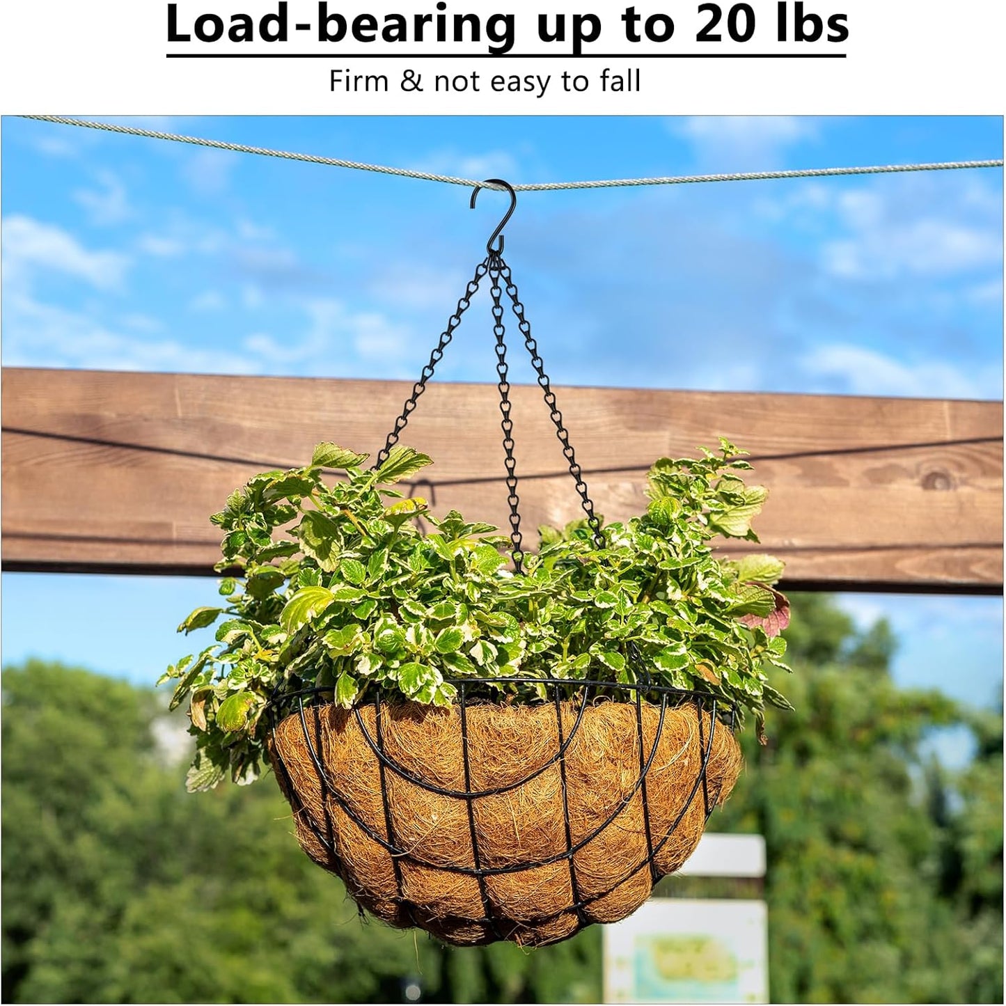 3 Pack 25.5 Inch Hanging Basket Chain, Black Hanging Chain with Hooks for Hanging Bird Feeders, Billboards, Chalkboards, Basket, Planters, Lanterns, Wind Chimes and Decorative, Indoor Outdoor Use