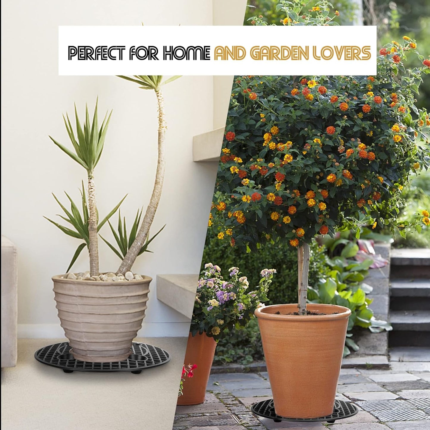 moonoom 6 Pcs Big Potted Plant Stands - 12 Inch Patio & Deck Floor Pro