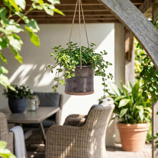 Blue Sky Ceramic Hanging Midnight Mist 5'' Flower Pot, Multi Color