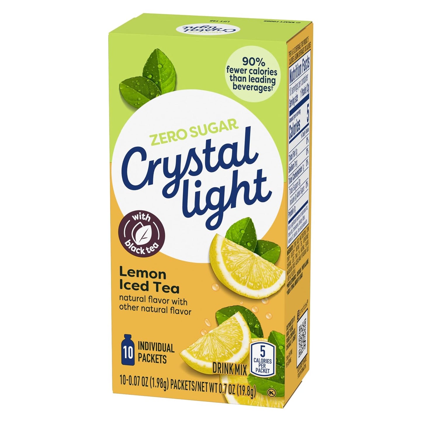 Crystal Light Lemon Iced Tea Naturally Flavored with other natural flavor Powdered Drink Mix, 120 ct Pack, 12 Boxes of 10 On-the-Go-Packets