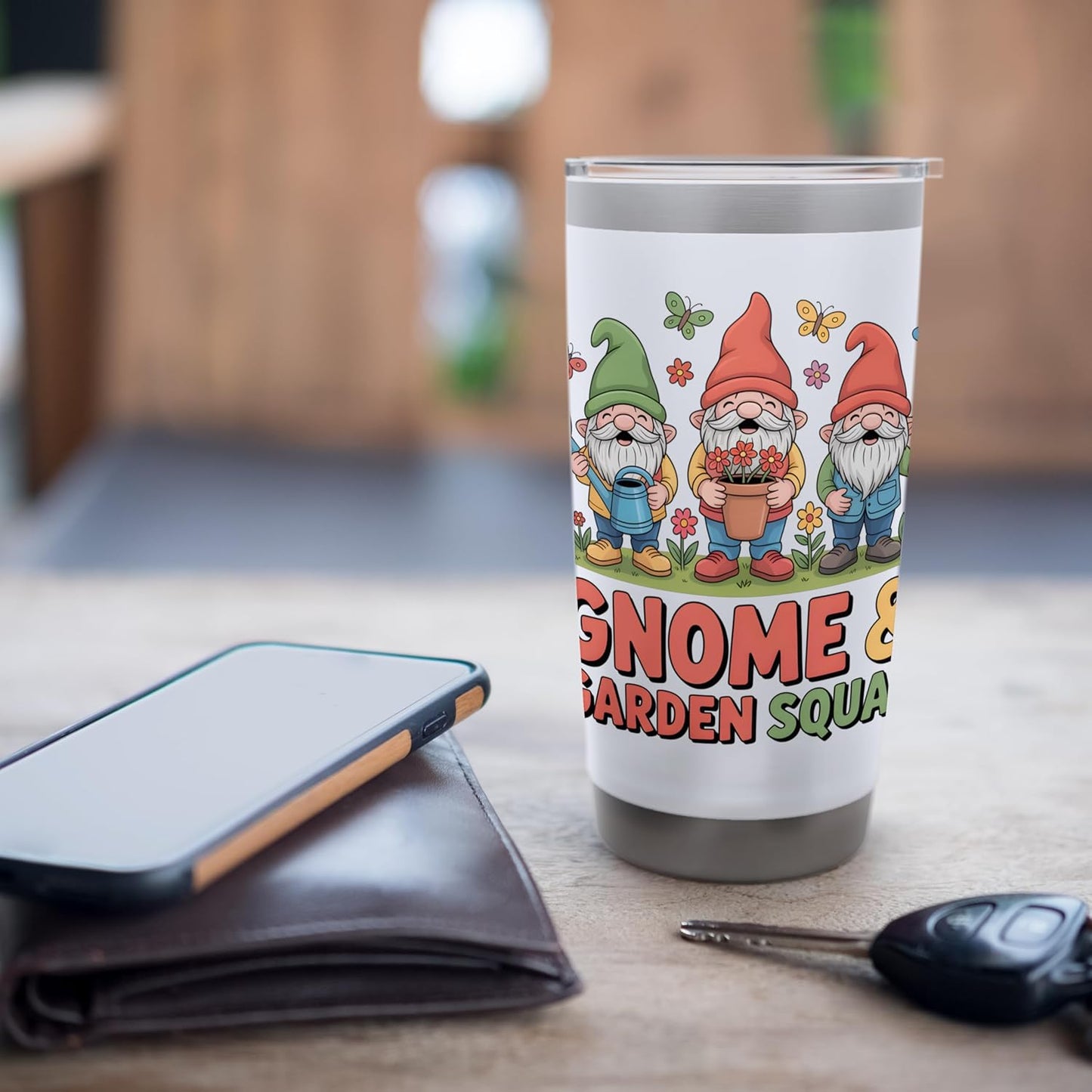 Gnome And Garden Squad Cute Gnomes With Tools And Flowers Stainless St