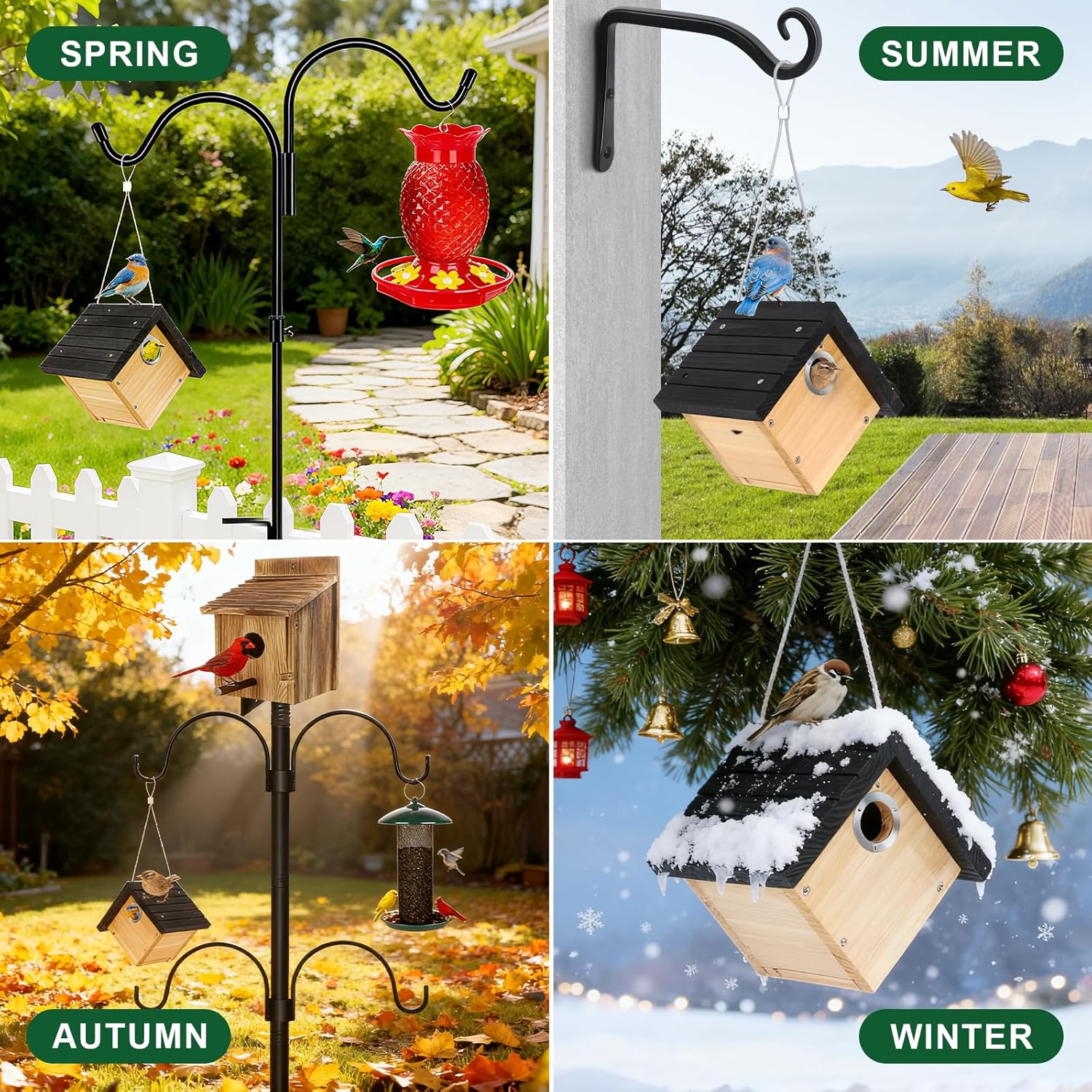 Gtongoko Hanging Wren Bird Houses for Outside, Cedar Wooden Bird House