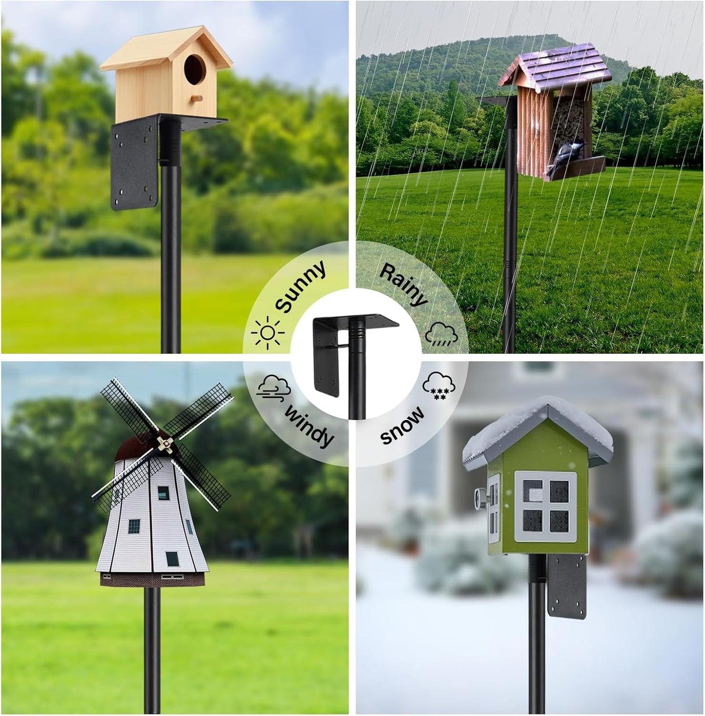 Bird House Pole for Outdoors, 75 Inch Heavy Duty Birdhouse Pole for Ou