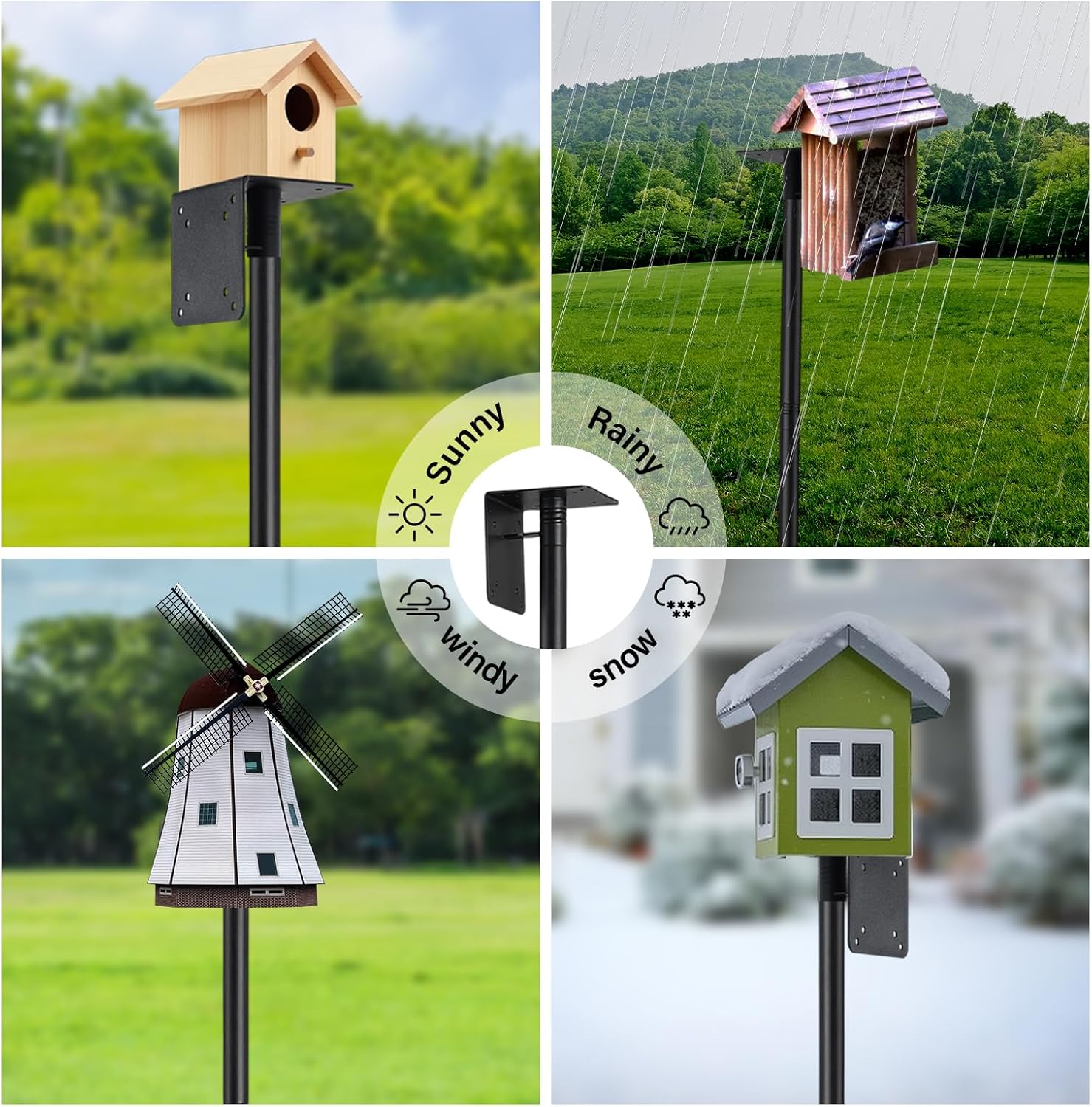 Bird House Pole for Outdoors, 75 Inch Heavy Duty Birdhouse Pole for Ou