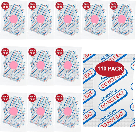 110 Packs 100CC Food Grade Oxygen Absorbers (10 Packs in Individual Va