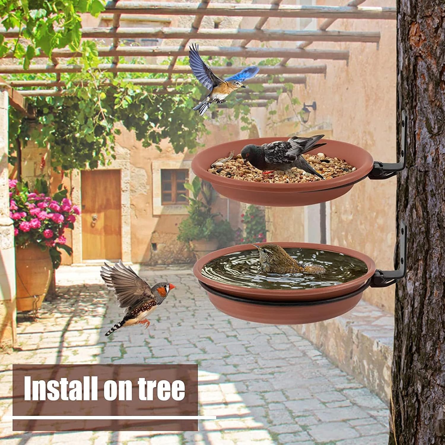 2. Spacious Double Deck Garden Bird Feeder Build Squirrel Guard Multif