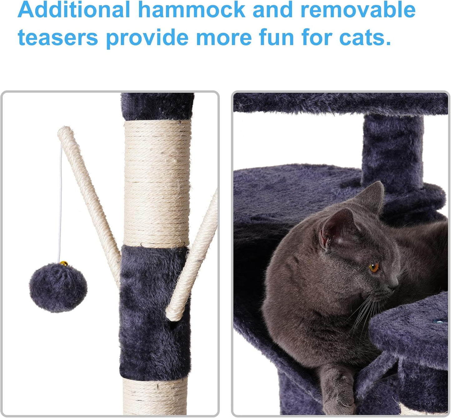 Hey-brother Cat Tree, 71 inches XL Large Cat Tower for Indoor Cats, Mu