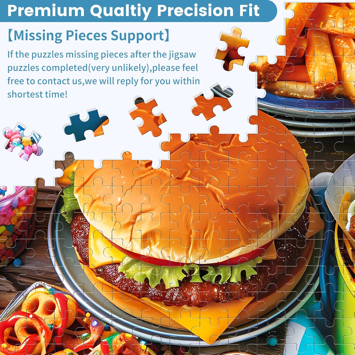 500 Piece Puzzle for Adults, Hamburger Jigsaw Puzzles, Youths Favorite
