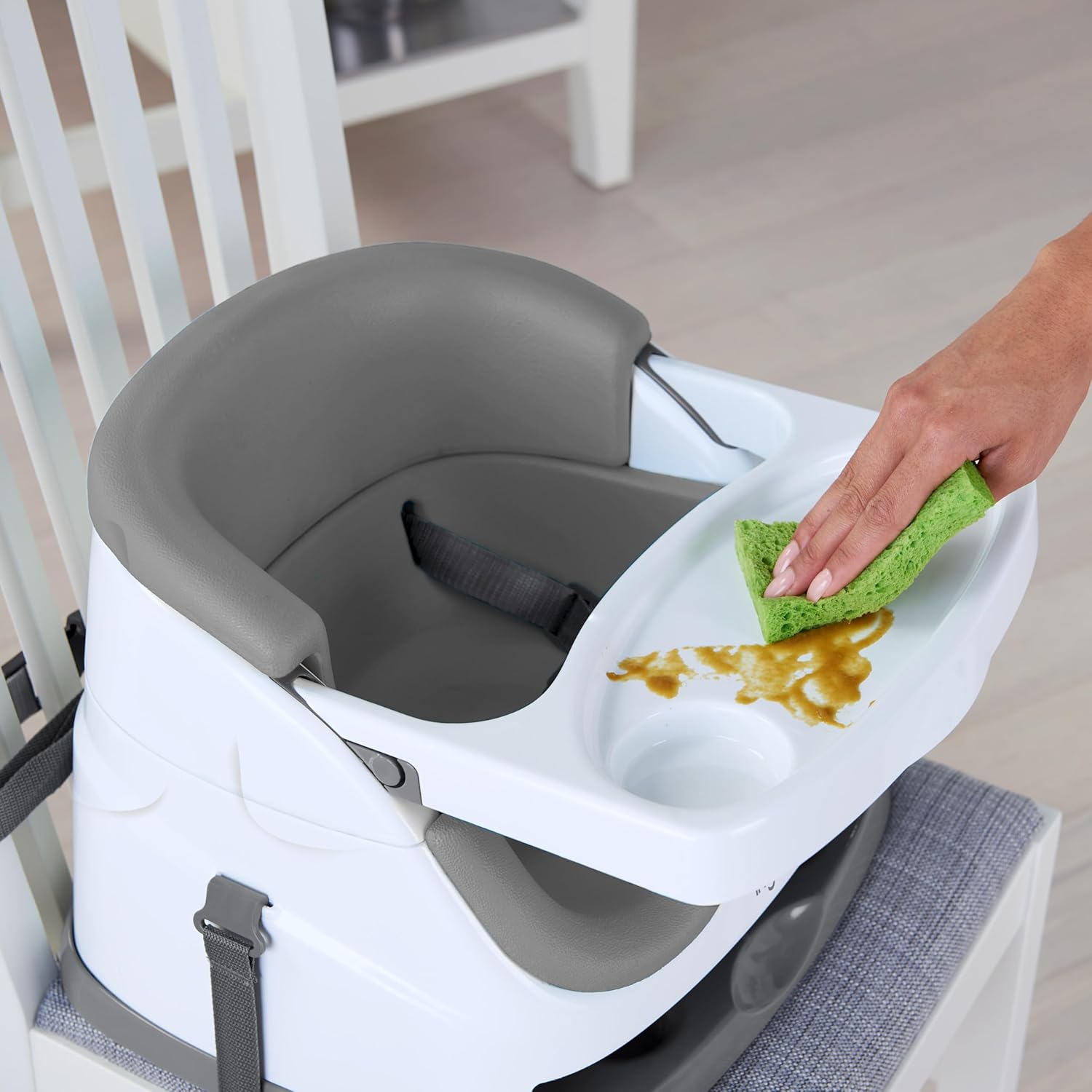 Ingenuity Baby Base 2-in-1 Booster Feeding and Floor Seat with Self-St