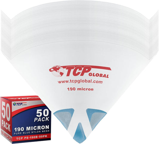 TCP Global - 190 Micron Filter Tips Ultra-Fine Paint Strainer (50 Pack