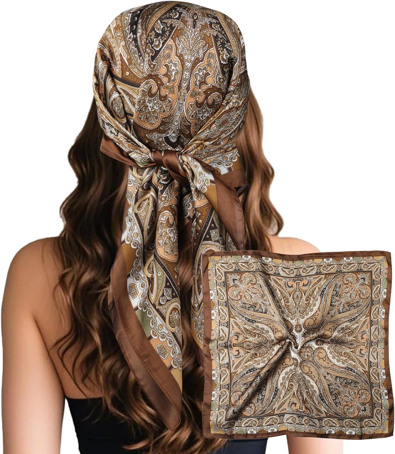 Sumolux Head Hair Scarf for Women Like Satin Silk Scarf Bandana Hair W