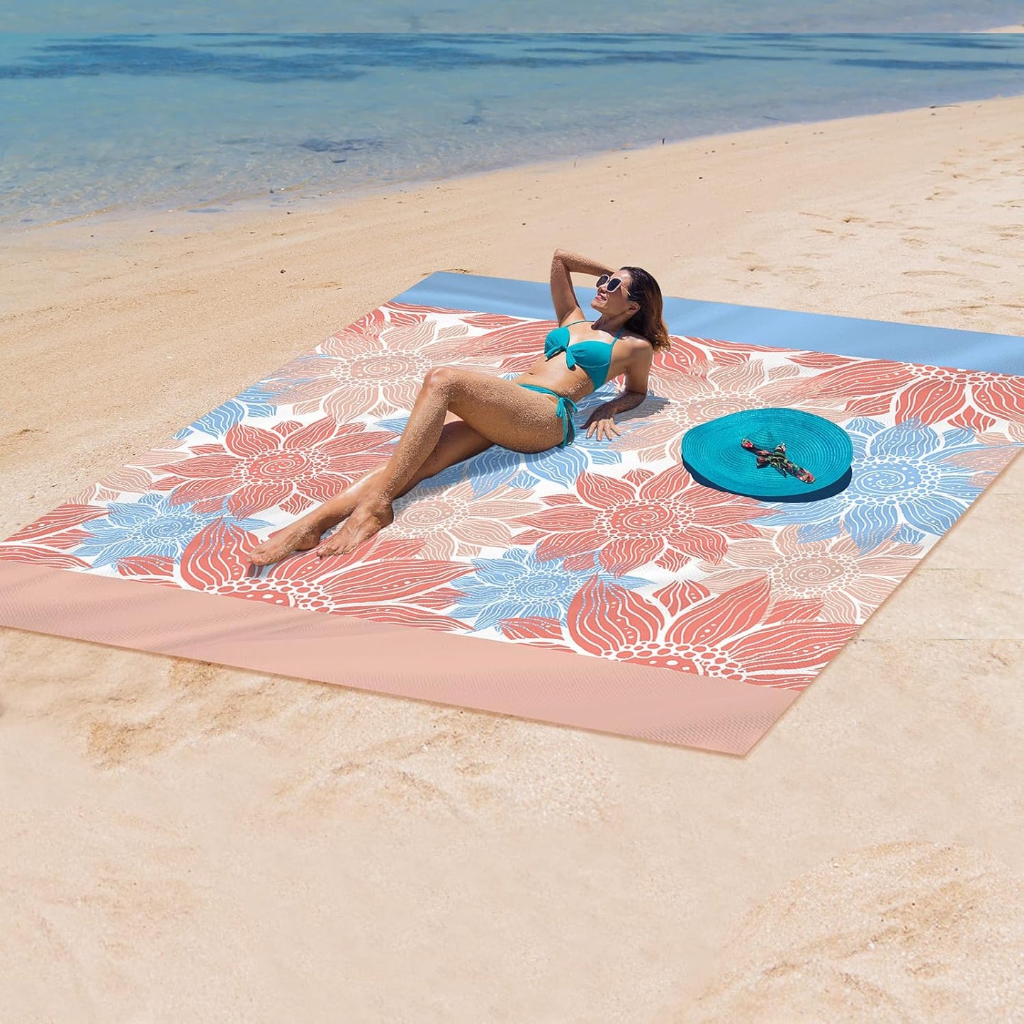 Beach Blanket Sandproof Extra Large Beach Mat Adults Waterproof Quick 