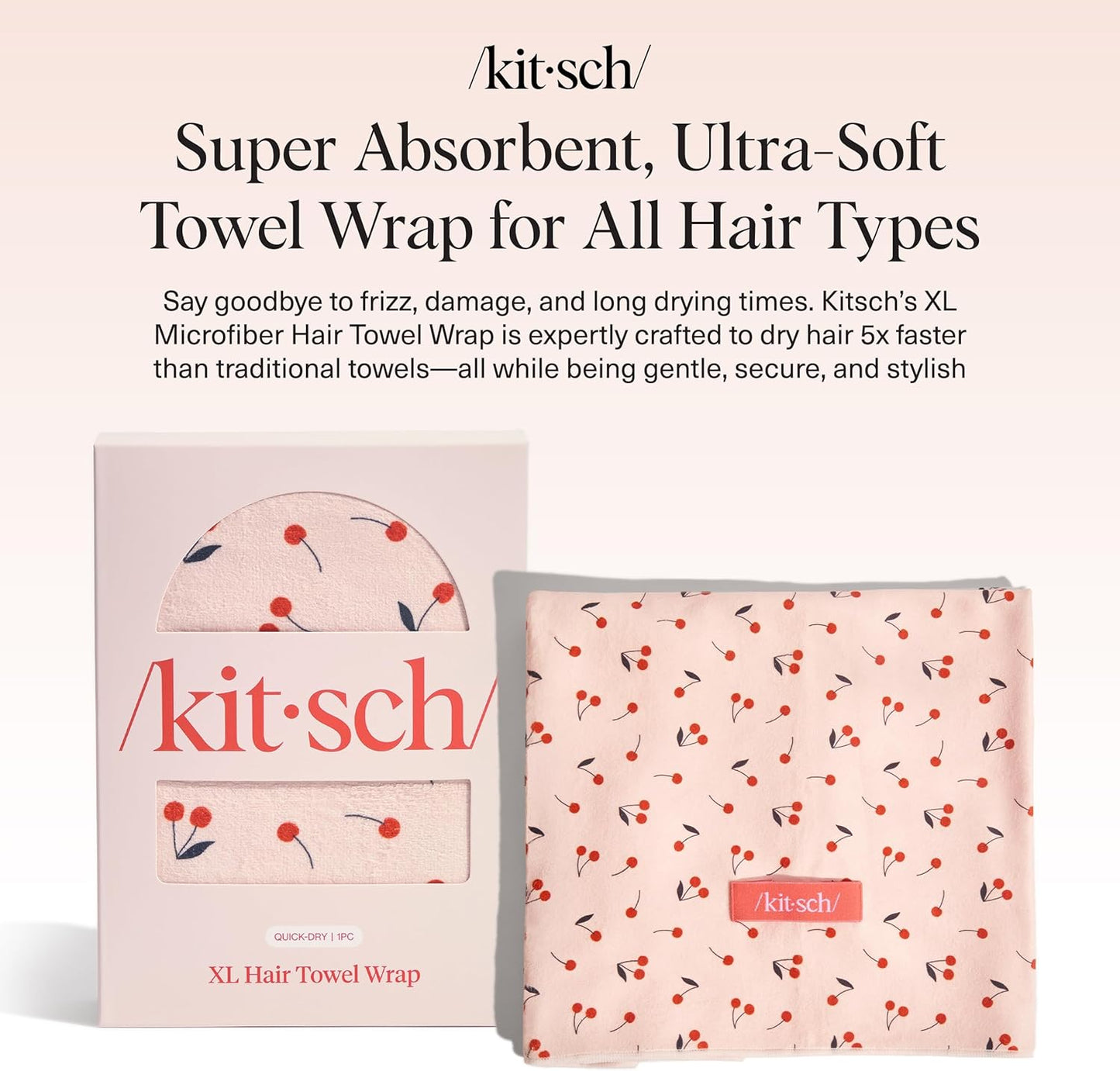 Kitsch Plush Microfiber Hair Towel Wrap for Women – Ultra Absorbent Microfiber Bath Towels for Wet, Curly, Long or Short Hair – Anti-Frizz Hair Wrap, Great Hair Care Gifts for Women