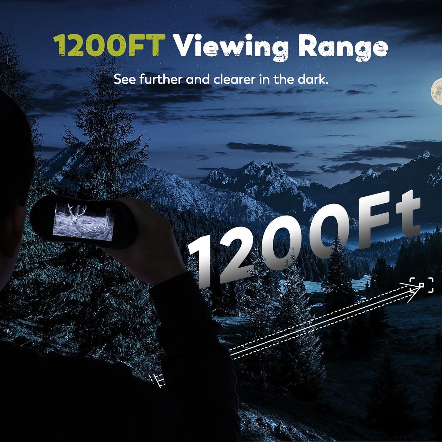 Night Vision Goggles, 4K Night Vision Binoculars 3.2" HD Display and 32GB TF Card, can Store Photo and Video, 7 Gear Night Vision, 8X Digital Zoom for Outdoor Enthusiasts and Wildlife Watching