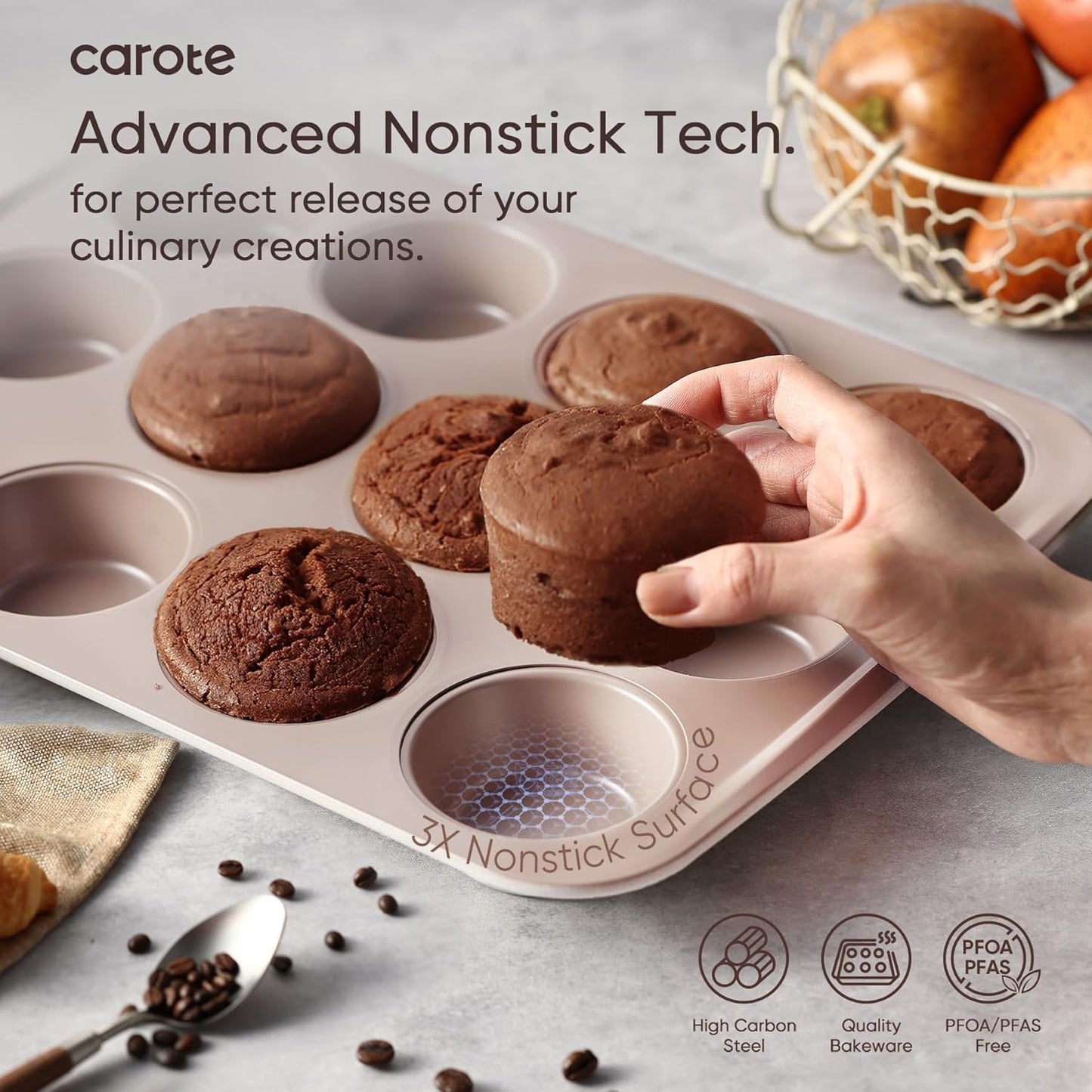 CAROTE 7-Piece Nonstick Stackable Baking Pans Set - Bakeware Sets Incl