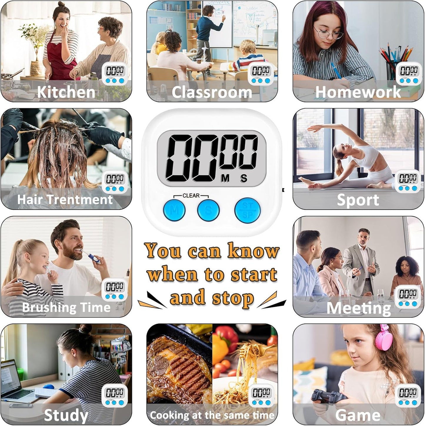 ZILLEEN Classroom Timers for Kids Classroom Magnetic Digital Kitchen T