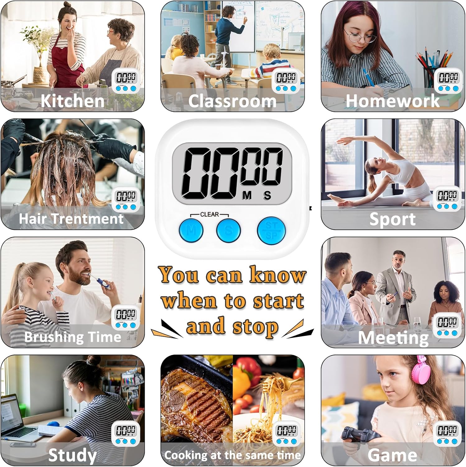 ZILLEEN Classroom Timers for Kids Classroom Magnetic Digital Kitchen T