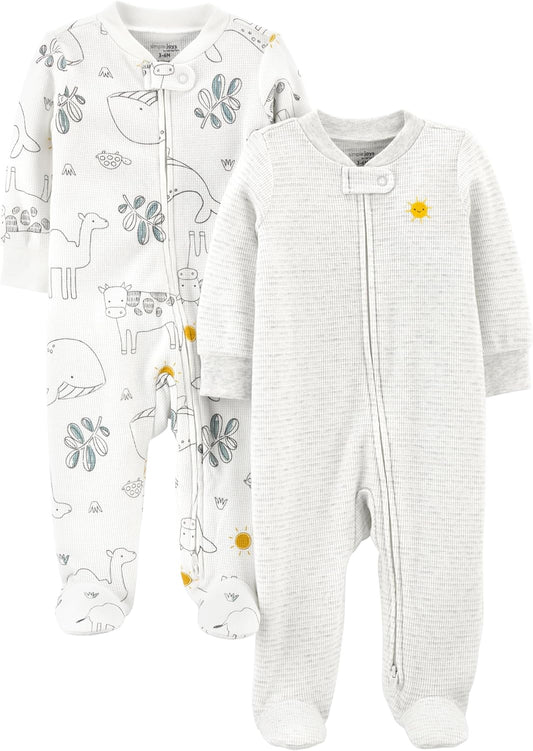 Simple Joys by Carter's unisex-baby 2-way Zip Thermal Footed Sleep and