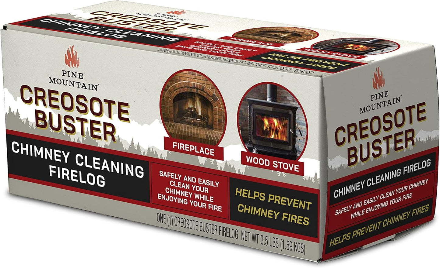 Pine Mountain Creosote Buster Chimney Cleaning Safety Firelog 3.5Lb Log Brown 1 Count, (4152501500)