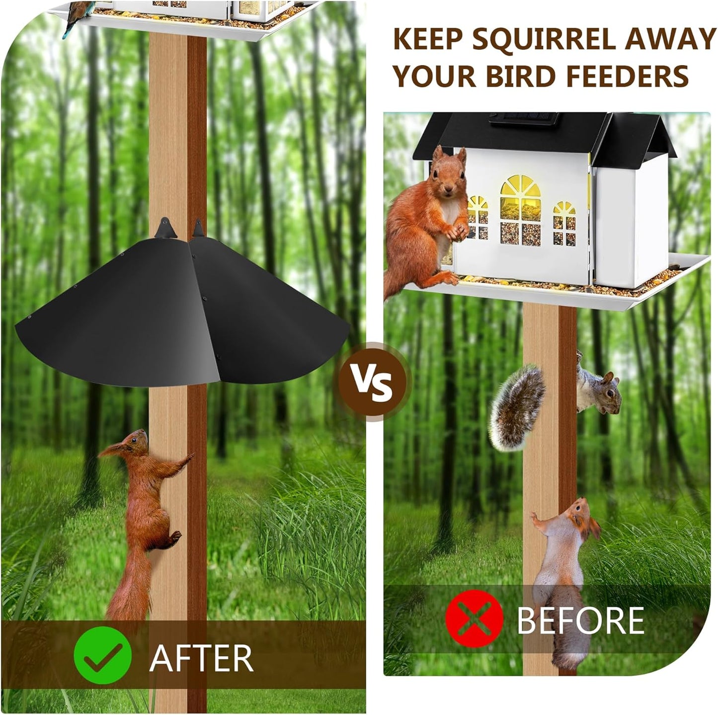 Metal Squirrel Baffle for 4x4 Post,Outdoor Squirrel Guard for Wooden T