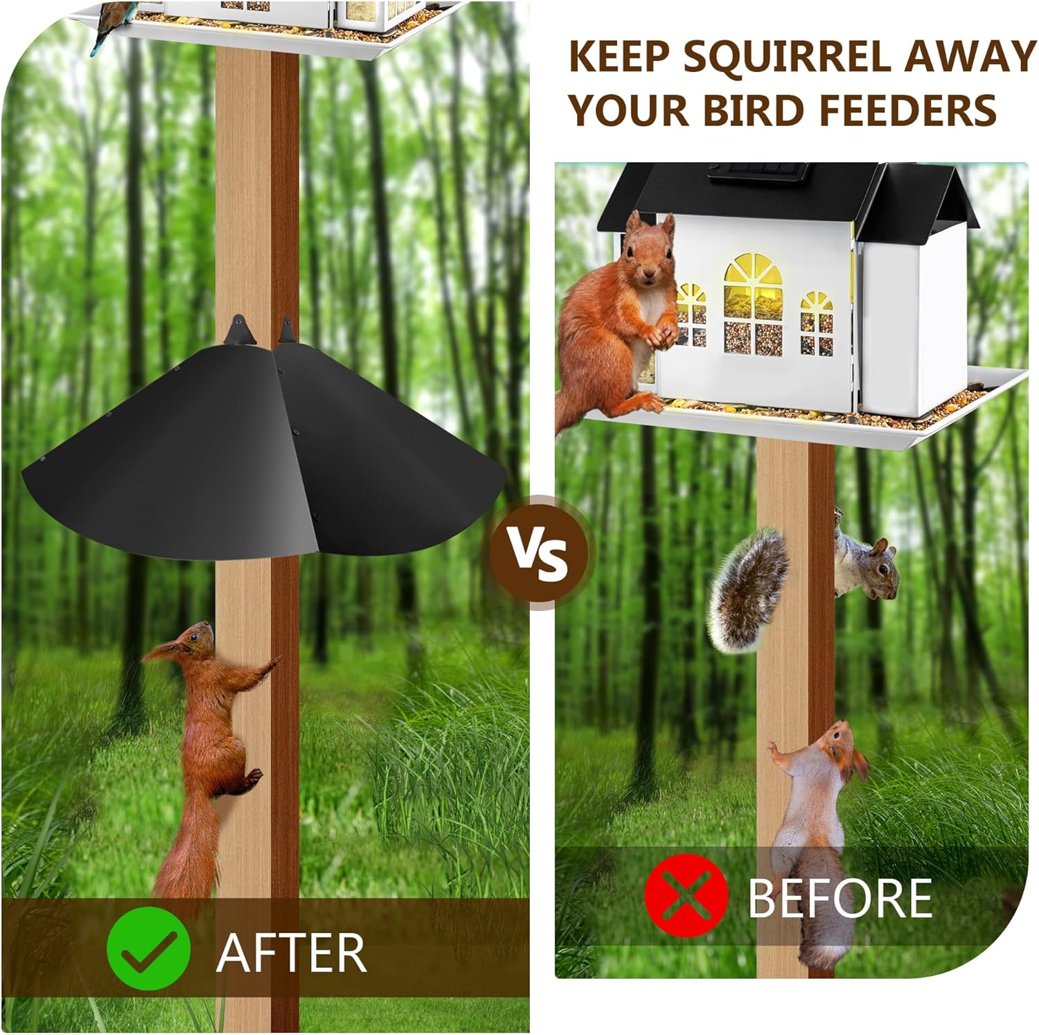Metal Squirrel Baffle for 4x4 Post,Outdoor Squirrel Guard for Wooden T