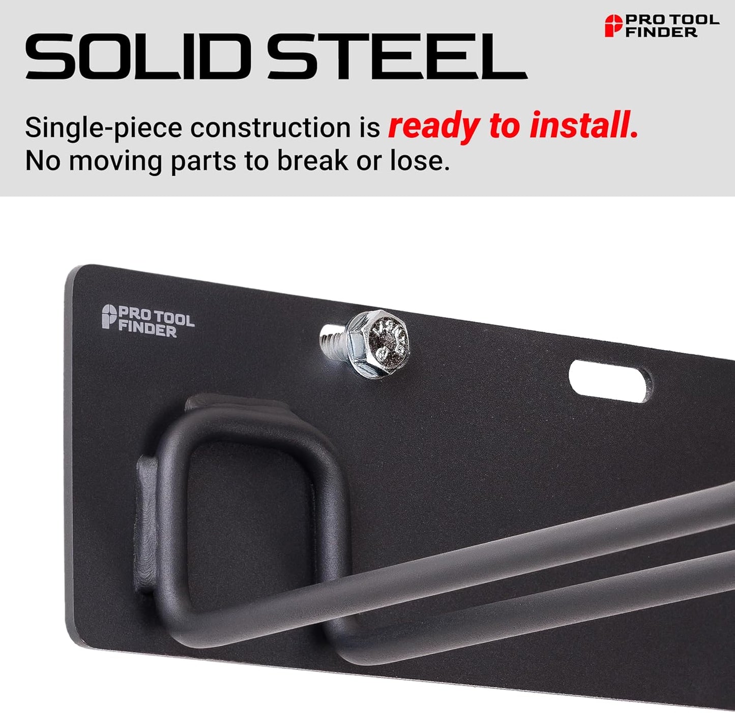 Stud-Mounted Commercial-Grade Steel Garden Tool Organizer for Garage Wall, 1-Pack – 650 lb Rated