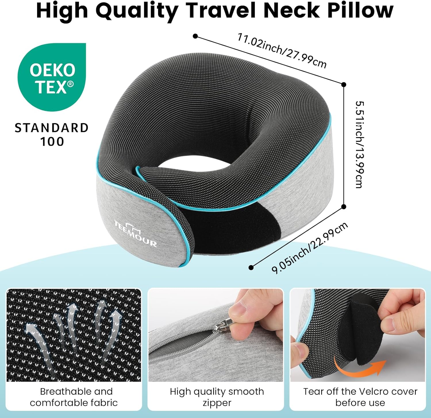 Travel Pillow-Neck Pillows for Airplanes, Memory Foam Travel Neck Pill
