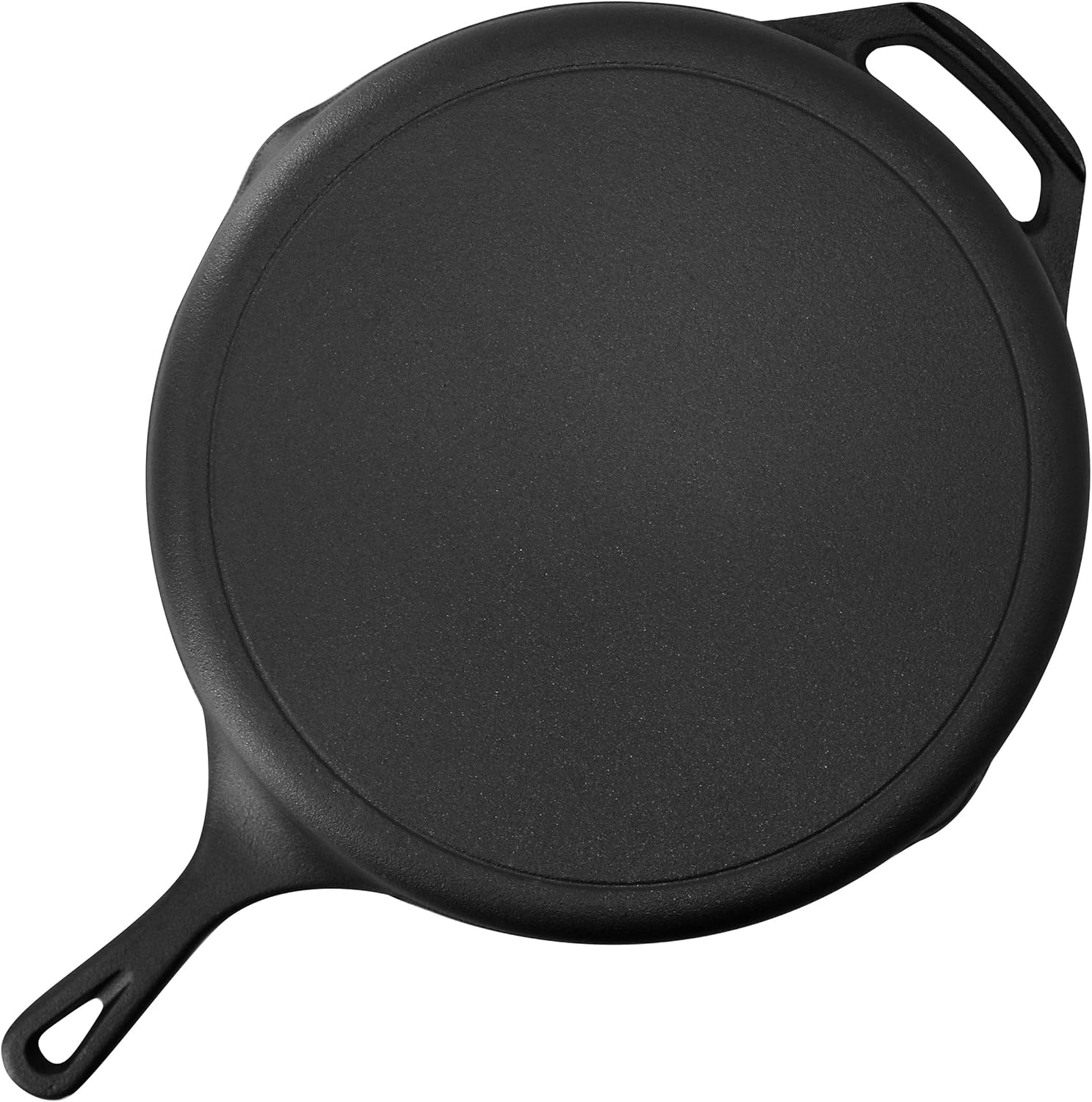 MegaChef 13 Piece Pre-Seasoned Cast Iron Skillet Set with Temperd Glas