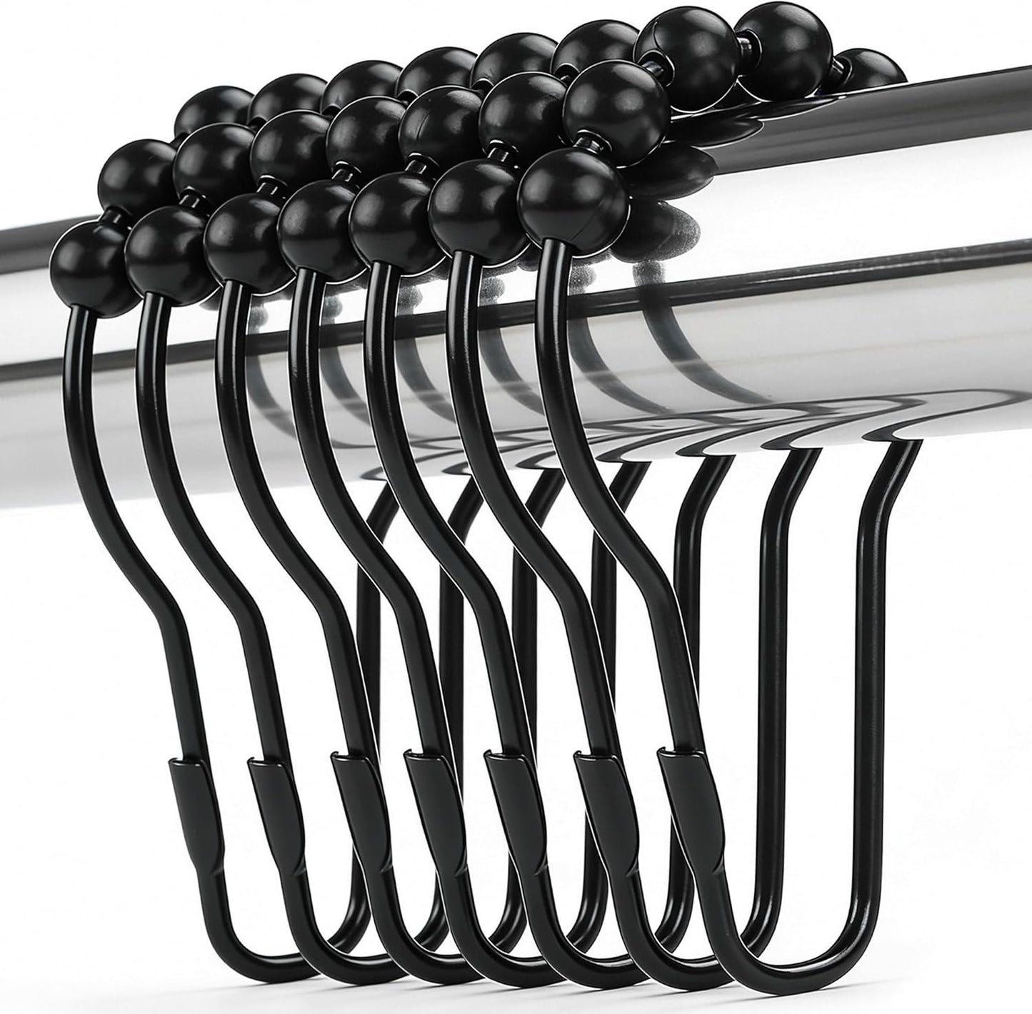 Shower Curtain Hooks Rings, Rustproof Metal Shower Curtain Rings for B
