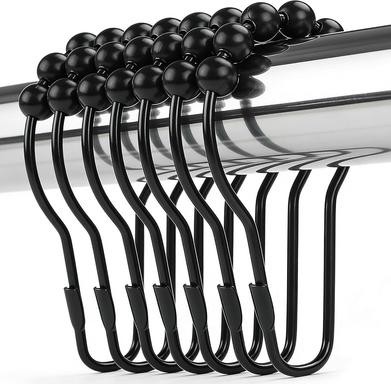 Shower Curtain Hooks Rings, Rustproof Metal Shower Curtain Rings for B