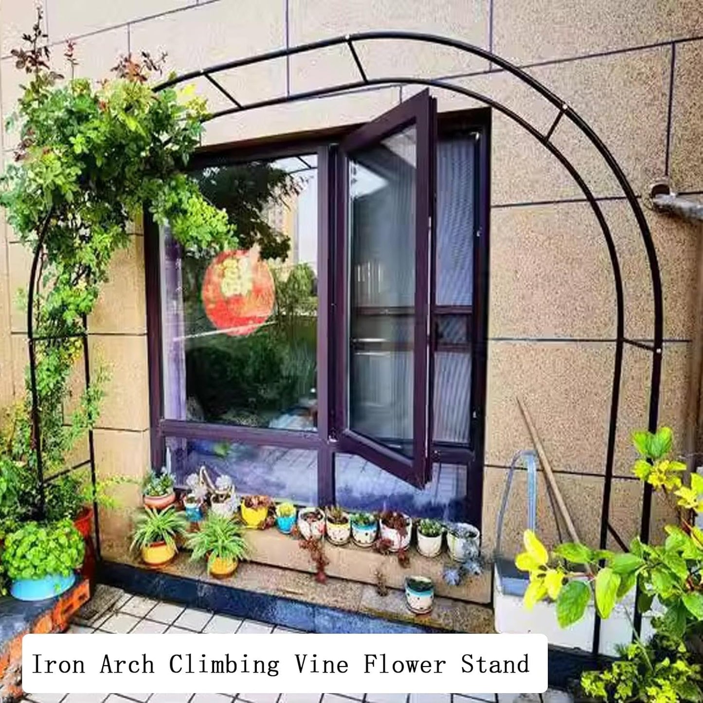 Durable Garden Arch Trellis for Climbing Plants, Iron Arbor for Outdoor Decor, Long-Lasting White Archway for Lawn & Backyard, 1.8x2.2m Garden Decoration