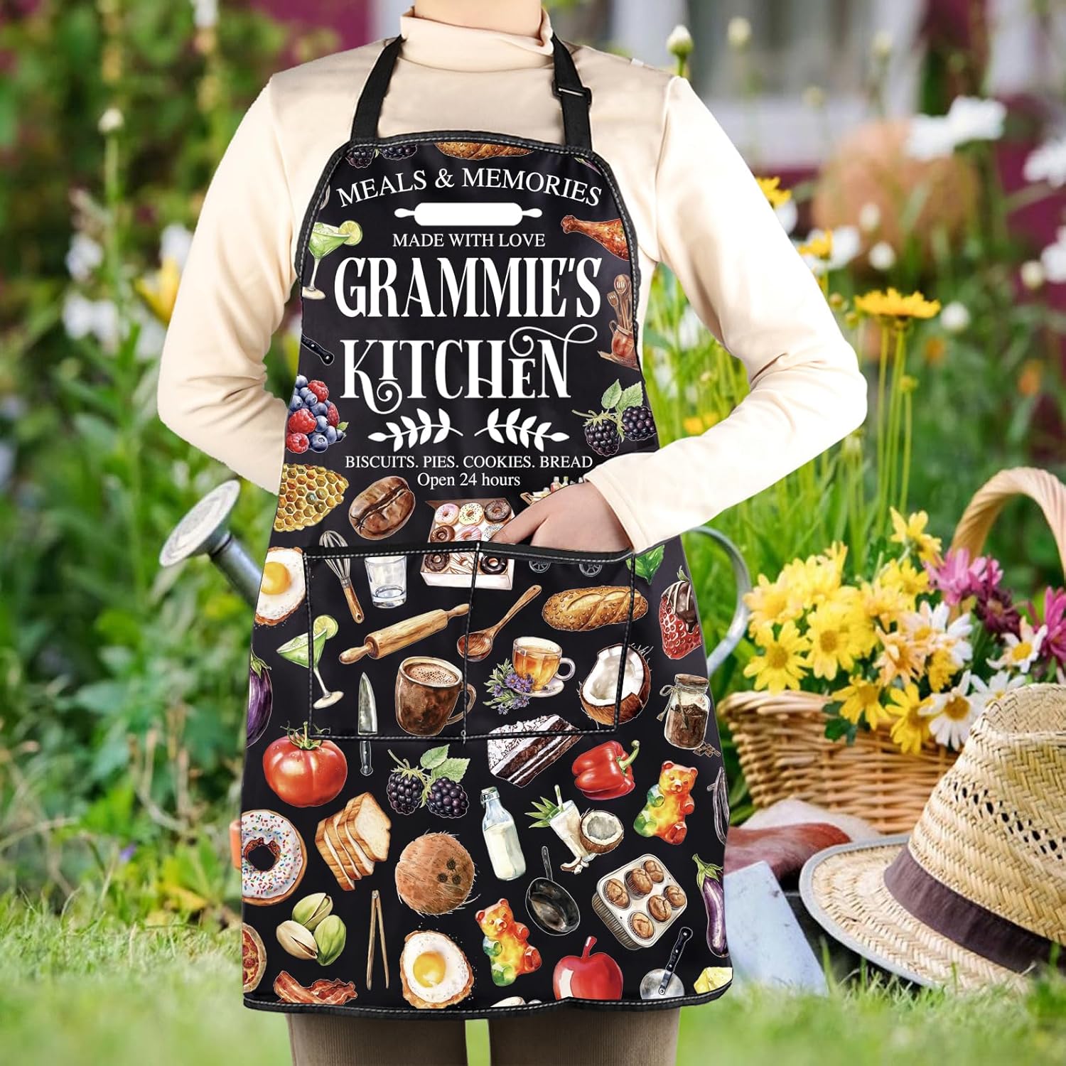 WCGXKO Grammie’s Kitchen Apron Grandmother Birthday Gift Best Grammie 