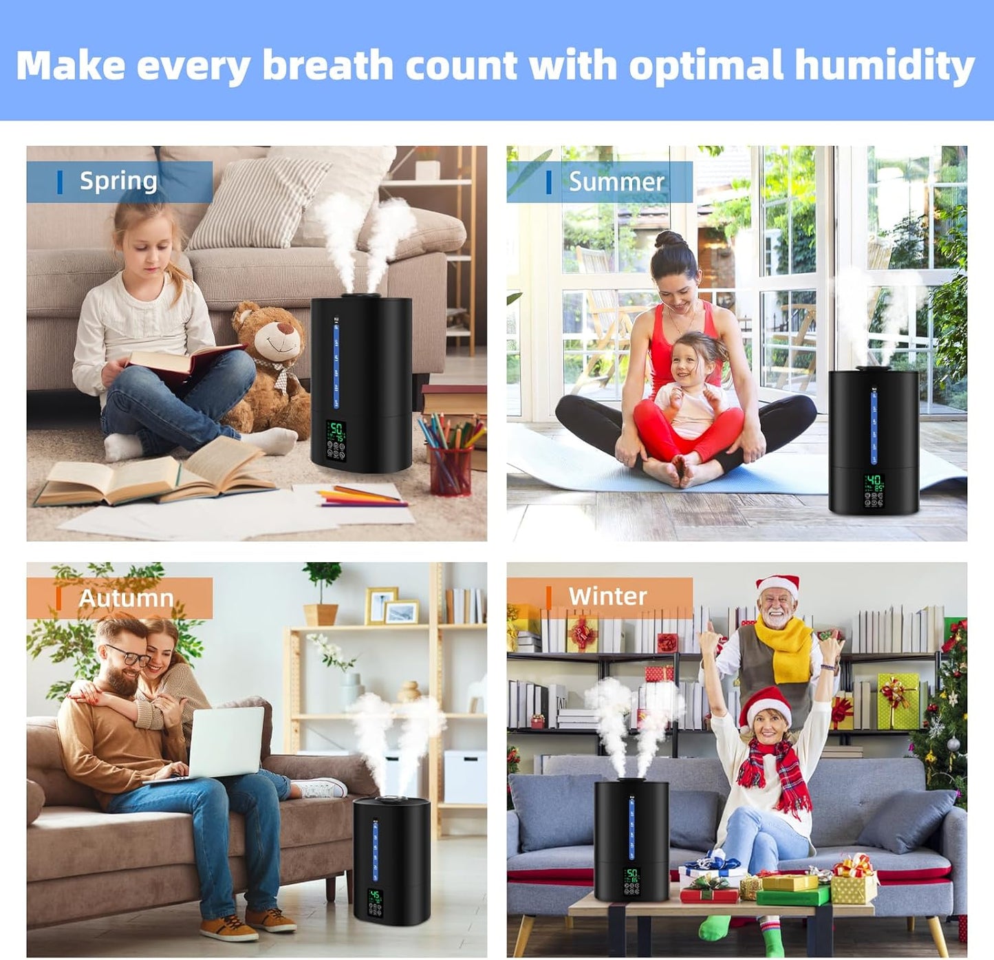 6L Humidifiers for Bedroom Large Room Home,Cool and Warm Humidifier fo