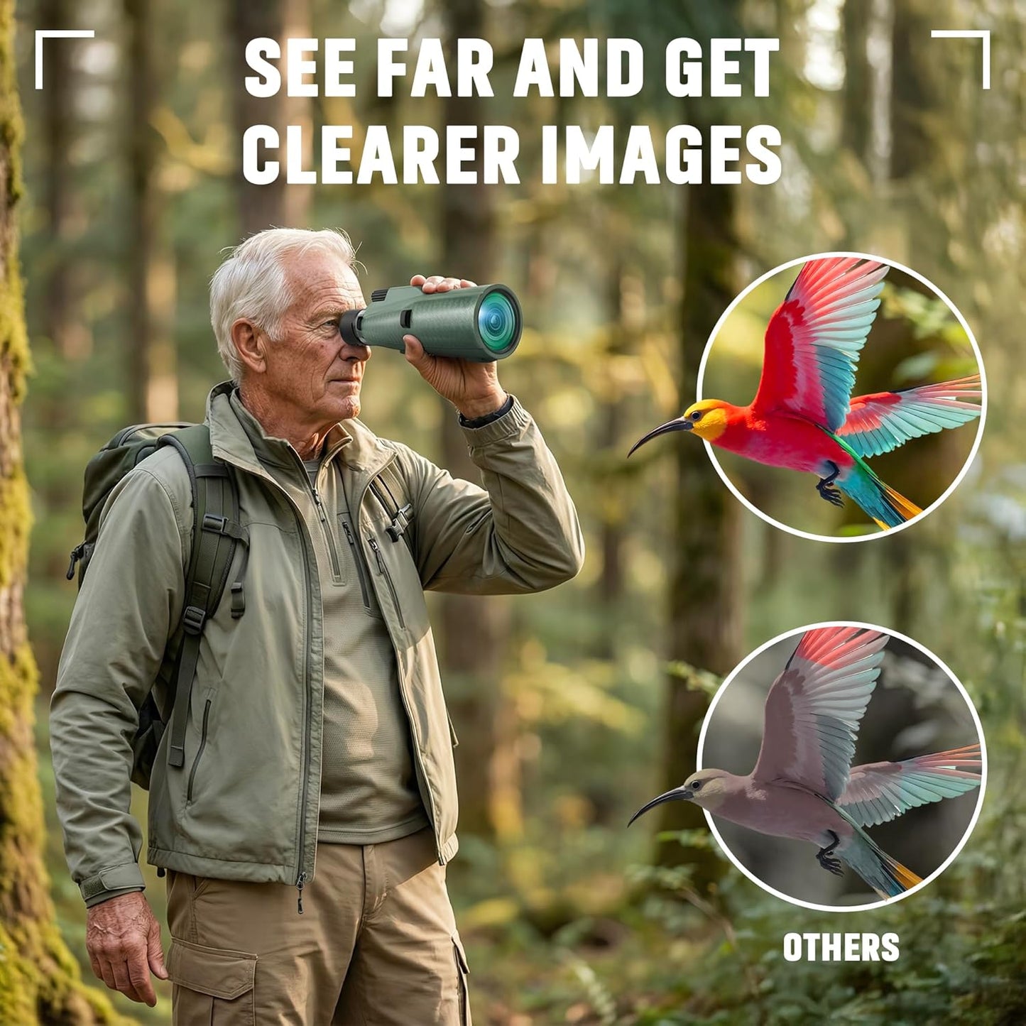 Monocular Telescope - 12x56 High Powered, Compact, Dust-Proof, Waterpr