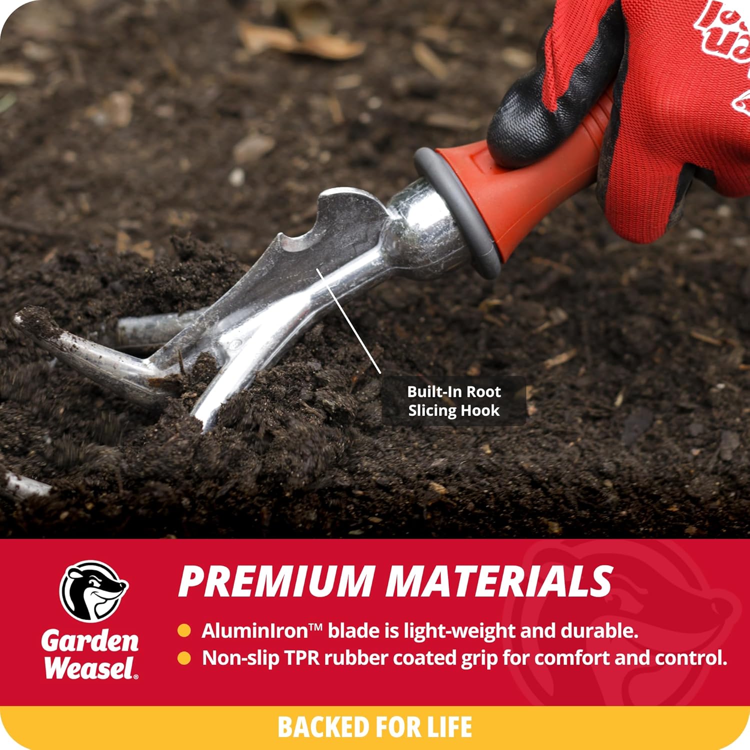 Garden Weasel Double-Sided Garden Cultivator/Tiller | Cultivate, Till,