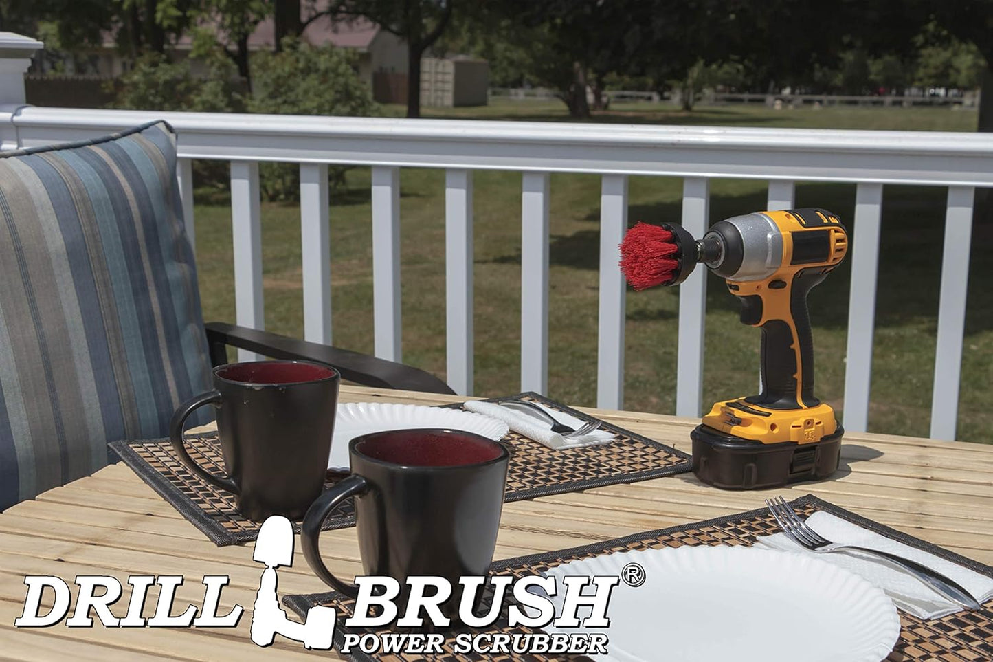 Outdoor Patio Scrub Brush - Garden Statues Cleaning Brush - Bird Bath 