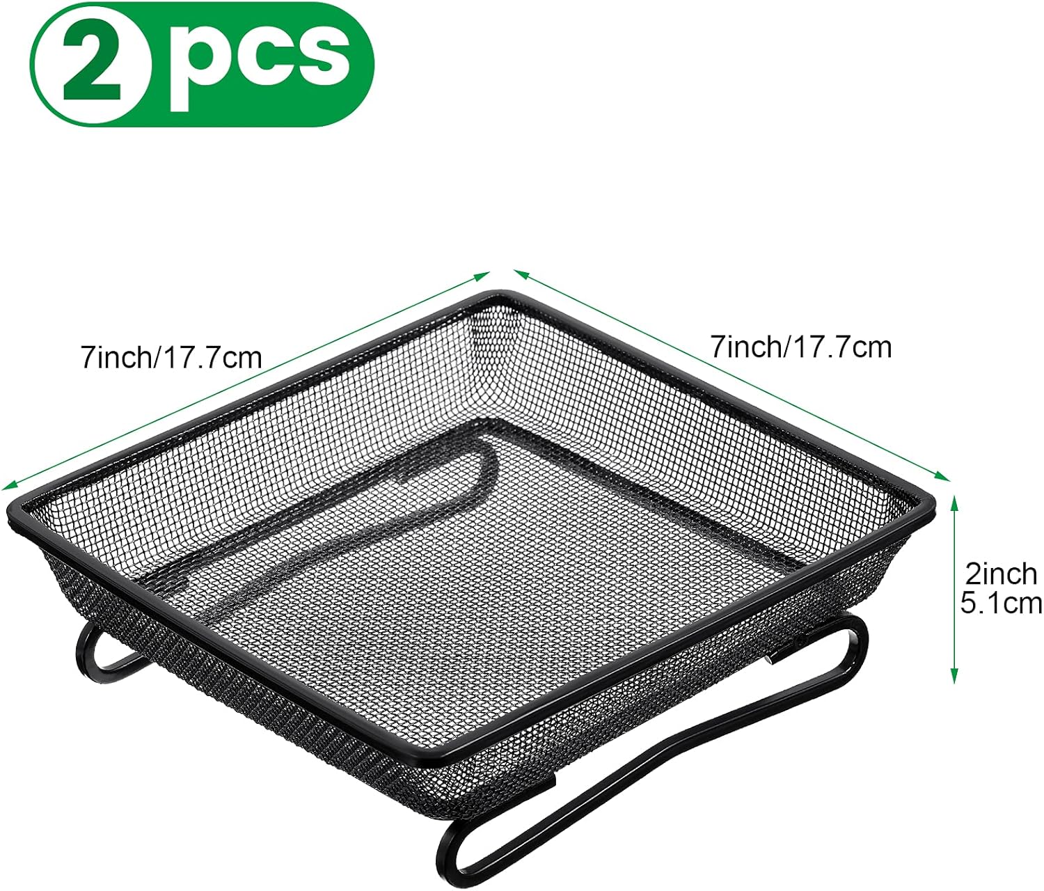 2 Pcs Deck Railing Bird Feeder Tray for Balcony 7 x 7 x 2 Inch Compact
