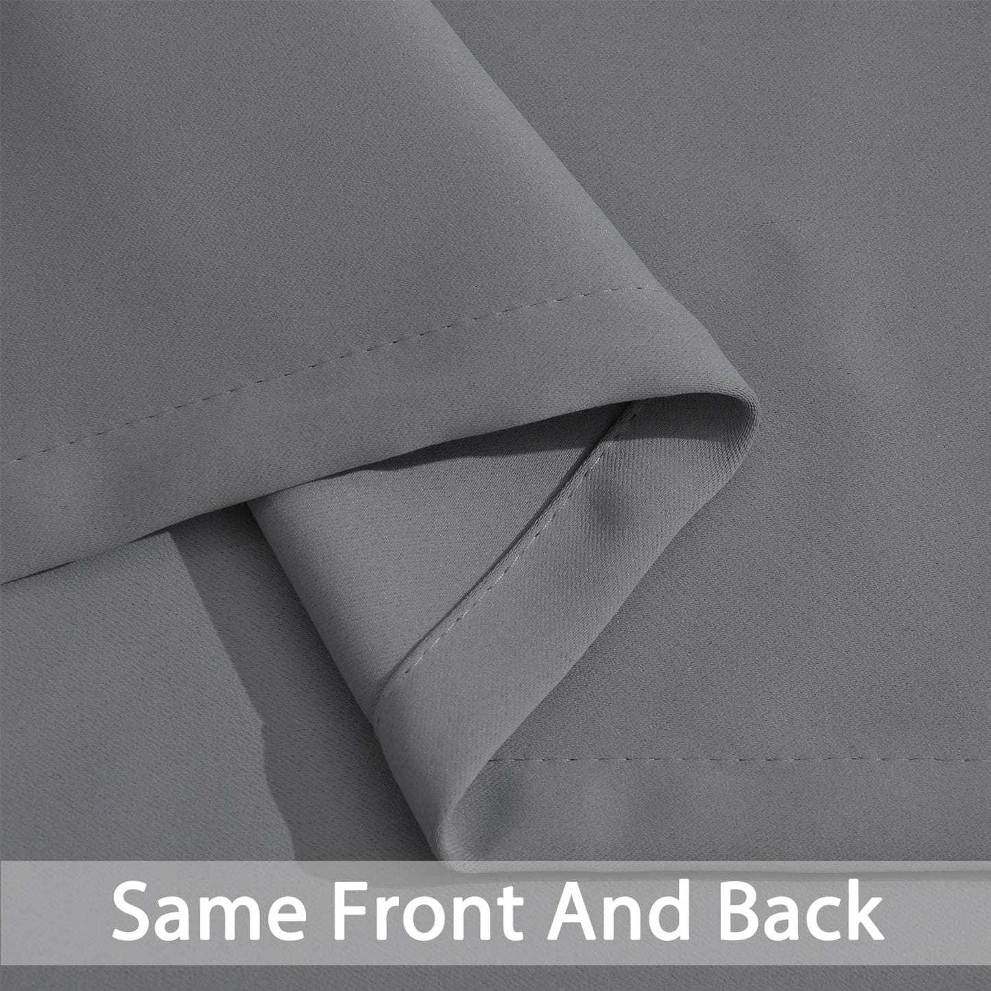 Yakamok Room Darkening Gray Blackout Curtains 84 Inch Long Light Blocking Thermal Insulated Window Treatment Grommet Drapes for Bedroom Living Room, 52W x 84L, Grey Curtains, 2 Panels