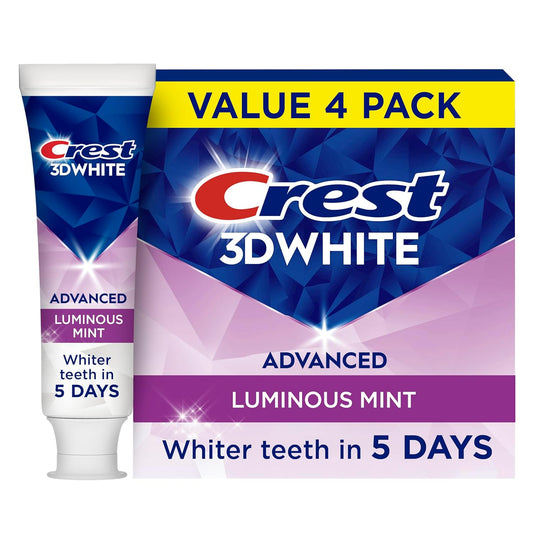 Crest 3D White Advanced Luminous Mint Teeth Whitening Toothpaste, Cres