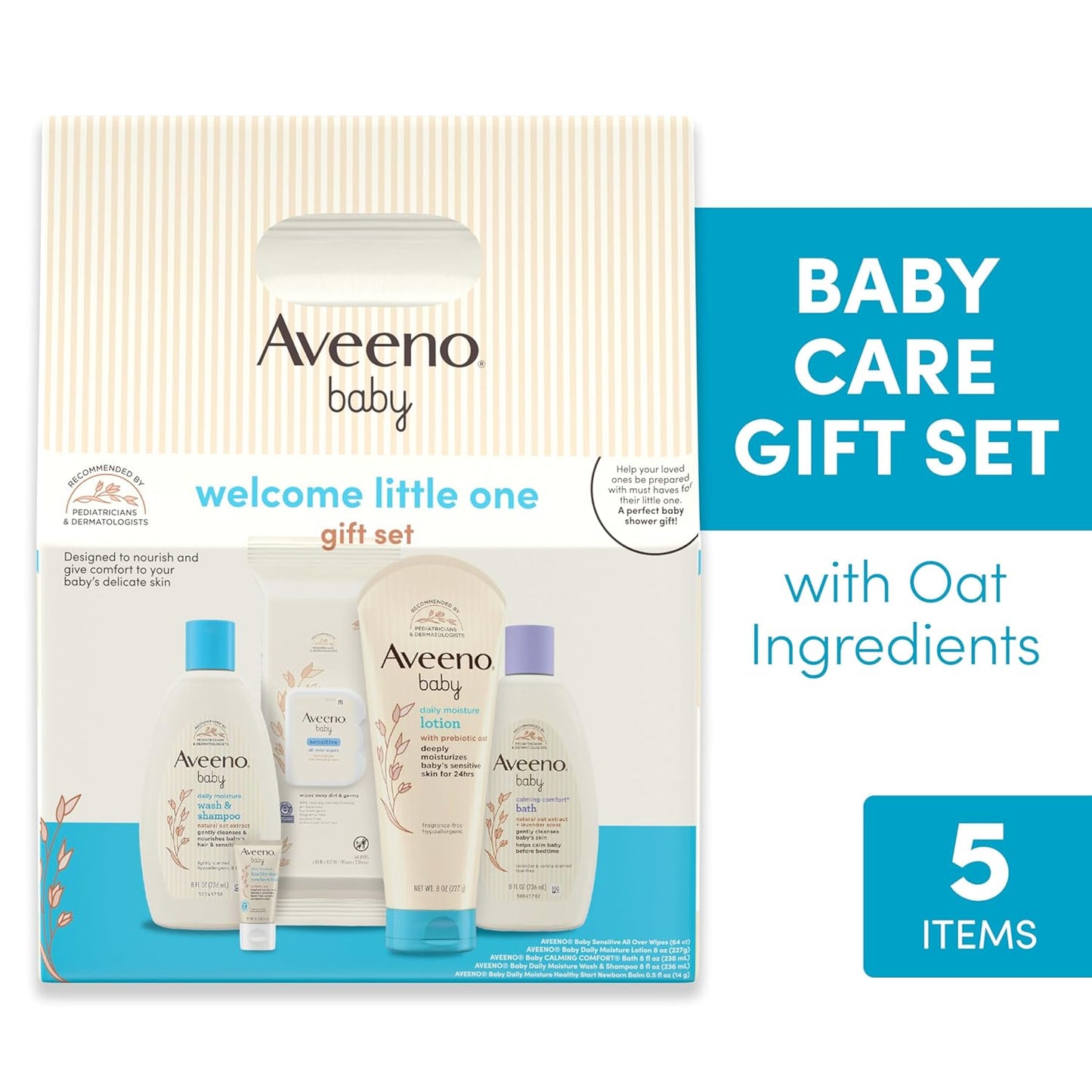 Aveeno Baby Welcome Little One Gift Set, Skincare Set with Nourishing 