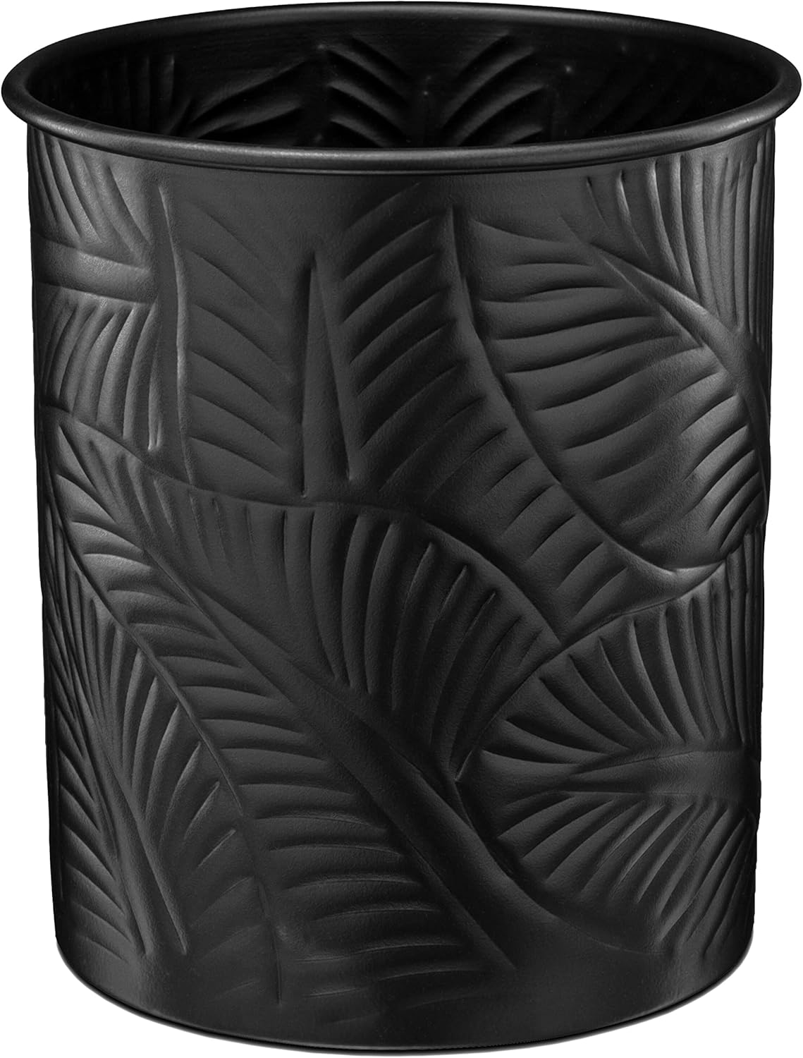 Monarch Abode Kitchen Utensil Holder – Floral Embossed Metal Black Ute