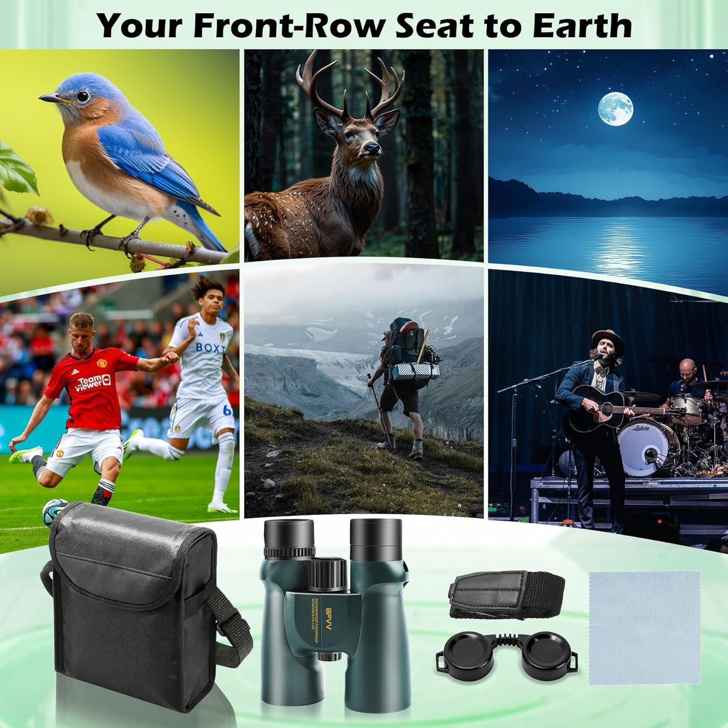 10x42 Binoculars for Adults High Powered, IP67 Waterproof Fogproof Com