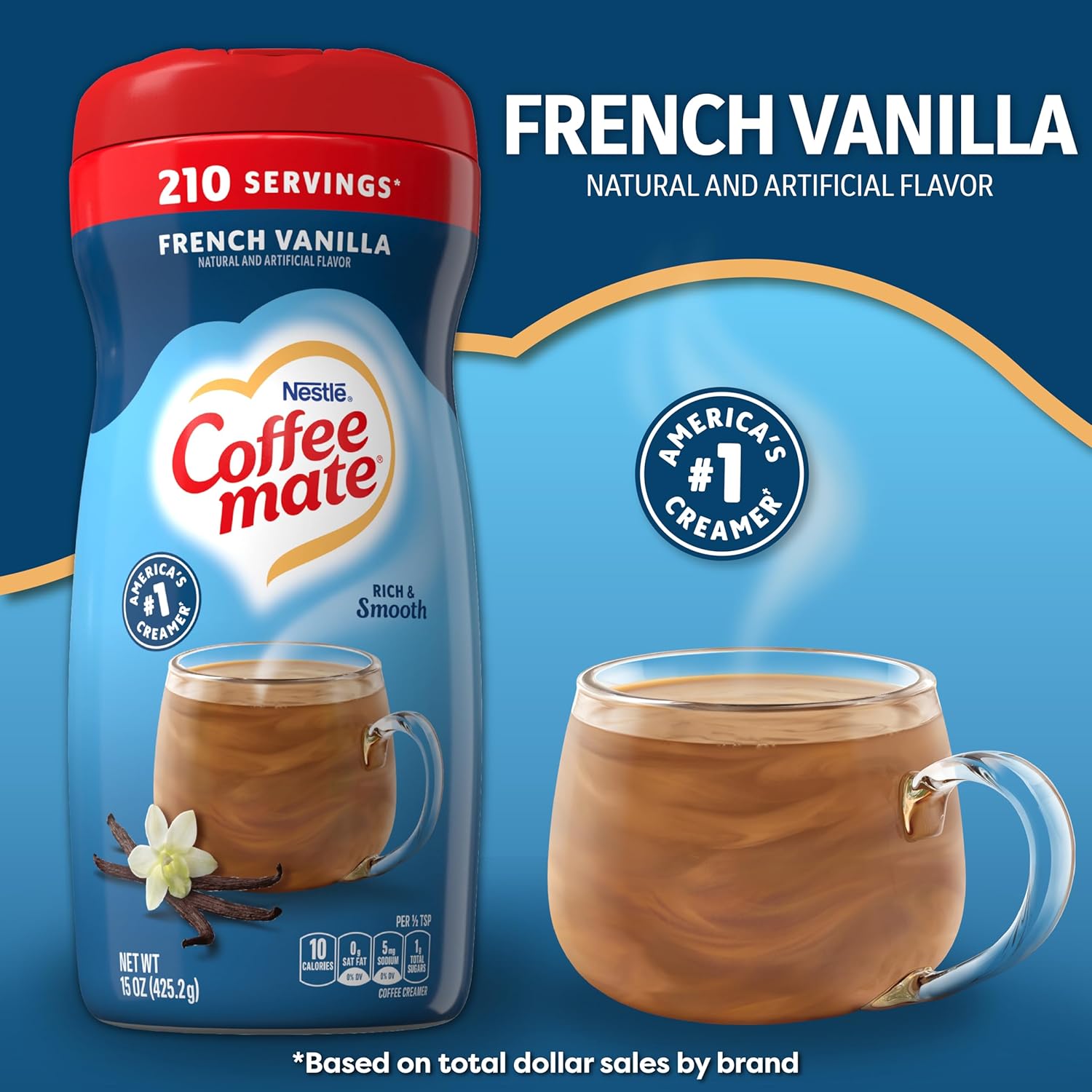 Coffee-mate French Vanilla Powdered Coffee Creamer, 15-Ounce Packages 