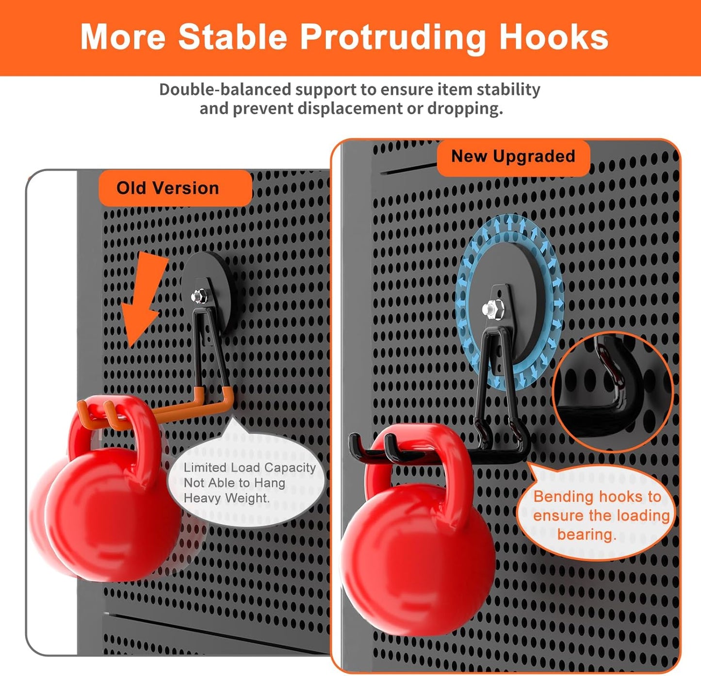 ENUODA Heavy Duty Magnetic Hooks Upgrade Magnetic Tool Holder Strong Magnet Hooks for Hanging Shovel, Garden Tool, Toolbox, Power Tool, Broom, Garage, Locker, Container, 18~25 lbs, 2PCS